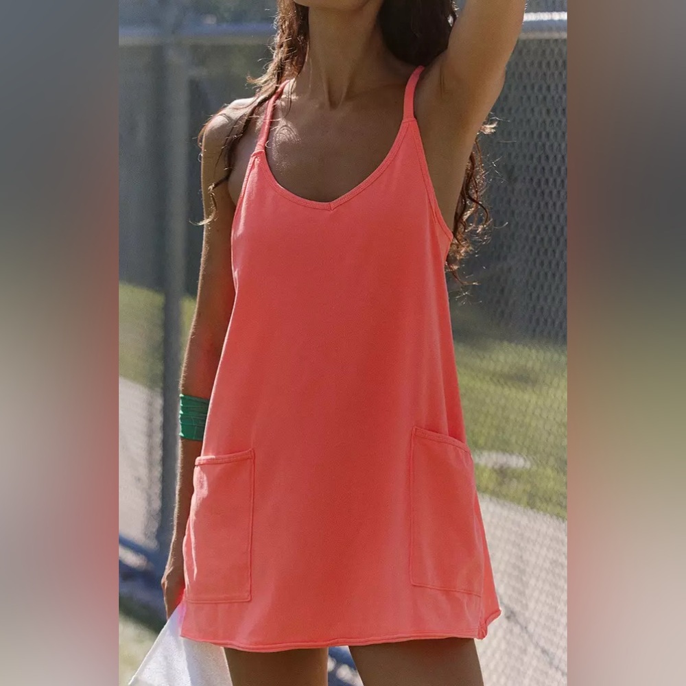 NWT / FP Movement Hot Shot Mini Dress Neon Coral XS